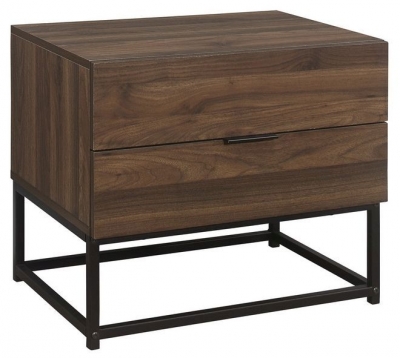 Product photograph of Houston Walnut 2 Drawer Bedside Cabinet from Choice Furniture Superstore