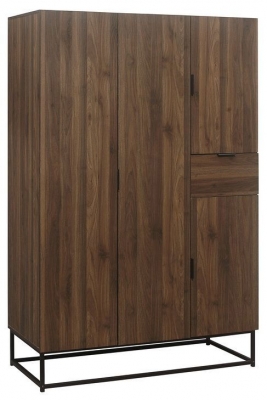 Product photograph of Houston Walnut 4 Door Wardrobe from Choice Furniture Superstore