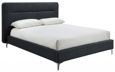 Finn Charcoal Fabric Bed Comes In 4ft 6in Double And 5ft King Size Options