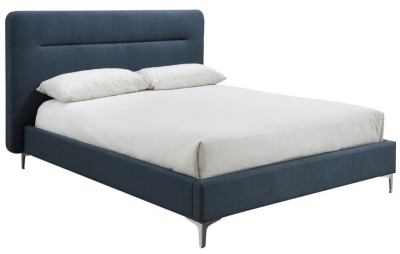 Finn Steel Blue Fabric Bed Comes In 4ft 6in Double And 5 Ft King Size Options