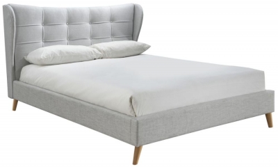 Product photograph of Birlea Harper Dove Grey Fabric Wingback Bed from Choice Furniture Superstore