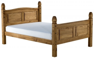 Product photograph of Birlea Corona Pine High Foot End 4ft 6in Double Bed from Choice Furniture Superstore