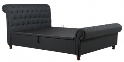 Product photograph of Castello Charcoal Fabric Side Ottoman Bed from Choice Furniture Superstore