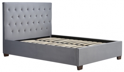 Product photograph of Cologne Grey Velvet Fabric Bed - Sizes Available from Choice Furniture Superstore