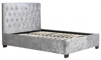 Product photograph of Birlea Cologne Steel Crushed Velvet Bed from Choice Furniture Superstore