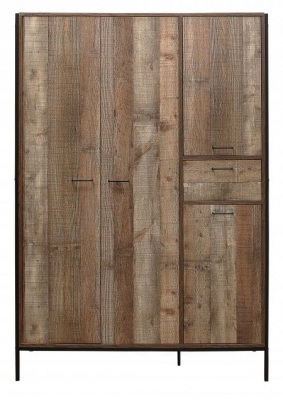Product photograph of Urban Rustic 4 Door 1 Drawer Wardrobe from Choice Furniture Superstore