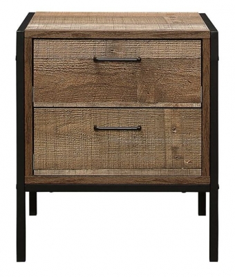 Product photograph of Urban Rustic 2 Drawer Bedside Cabinet from Choice Furniture Superstore