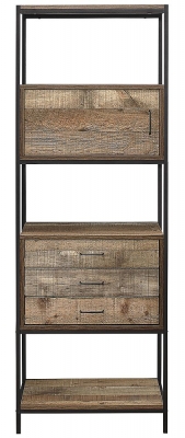 Product photograph of Birlea Urban Rustic Shelving Unit With Metal Frame from Choice Furniture Superstore