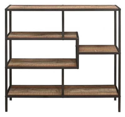 Product photograph of Birlea Urban Rustic Wide Shelving Unit With Metal Frame from Choice Furniture Superstore