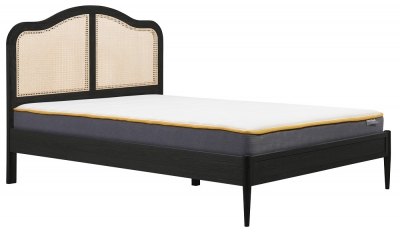 Product photograph of Leonie Black Oak Bed from Choice Furniture Superstore