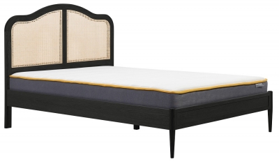 Product photograph of Leonie Black Oak Bed - Sizes Available from Choice Furniture Superstore