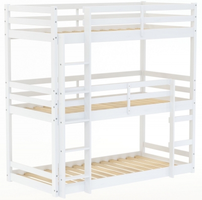 Product photograph of Tressa White Pine Triple Bunk Bed from Choice Furniture Superstore