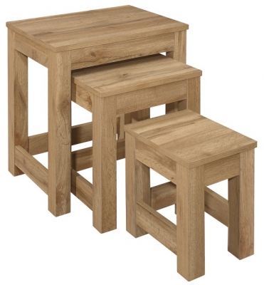 Product photograph of Compton Oak Nest Of 3 Tables from Choice Furniture Superstore
