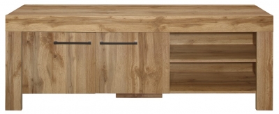 Product photograph of Compton Oak Wood 2 Door Tv Unit Up To 64inch from Choice Furniture Superstore