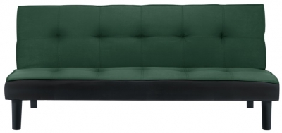 Product photograph of Aurora Green Velvet Click Clack Sofa Bed from Choice Furniture Superstore