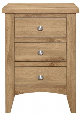 Product photograph of Hampstead Oak 3 Drawer Bedside Cabinet from Choice Furniture Superstore