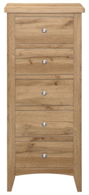 Product photograph of Hampstead Rustic Oak Effect Tall 5 Drawer Chest from Choice Furniture Superstore
