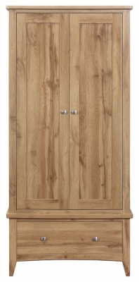 Product photograph of Hampstead Oak 2 Door 1 Drawer Wardrobe from Choice Furniture Superstore
