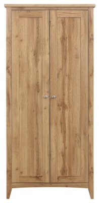 Product photograph of Hampstead Rustic Oak Effect 2 Door Wardrobe from Choice Furniture Superstore