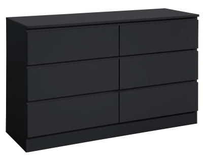 Product photograph of Oslo Black 6 Drawer Wide Chest from Choice Furniture Superstore