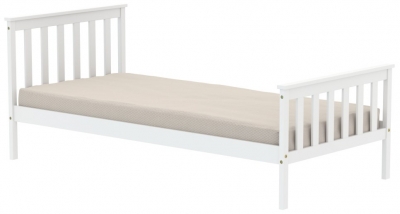 Product photograph of Oxford White Wooden Bed - Sizes Available from Choice Furniture Superstore