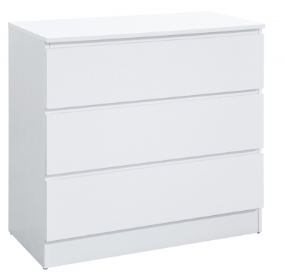 Product photograph of Oslo White 3 Drawer Small Chest from Choice Furniture Superstore