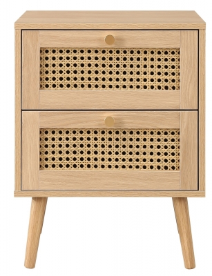 Product photograph of Croxley 2 Drawer Rattan Bedside Table from Choice Furniture Superstore