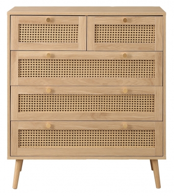 Product photograph of Croxley 5 Drawer Rattan Chest from Choice Furniture Superstore
