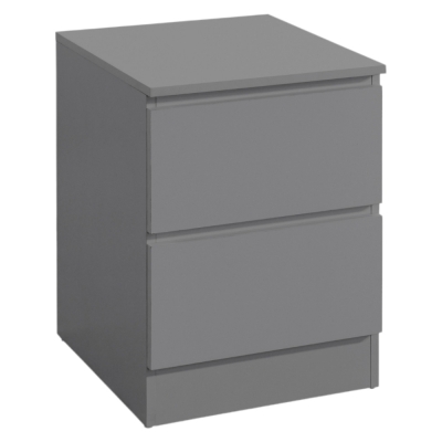 Oslo Grey 2 Drawer Bedside Cabinet