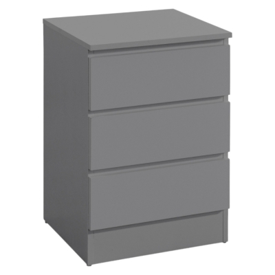 Oslo Grey 3 Drawer Bedside Cabinet