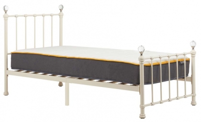 Product photograph of Jessica Cream Metal 3ft Single Bed from Choice Furniture Superstore