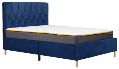 Loxley Blue Fabric King Size Bed