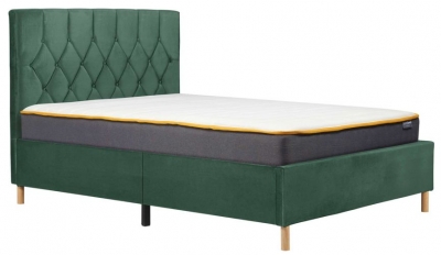 Loxley Green Fabric Bed - Comes in Double and King Size