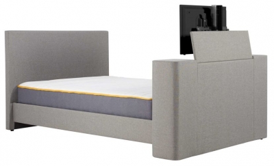 Product photograph of Plaza Grey Fabric Tv Bed - Sizes Available from Choice Furniture Superstore