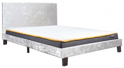 Product photograph of Steel Crushed Velvet Fabric Bed from Choice Furniture Superstore