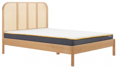 Product photograph of Margot Oak Rattan Bed - Comes In King And Queen Size from Choice Furniture Superstore