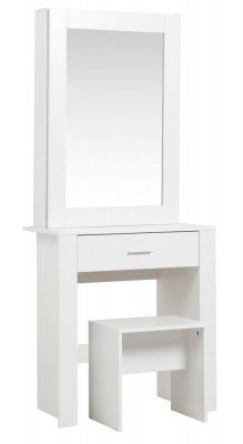 Product photograph of Evelyn Sliding Mirror 1 Drawer Dressing Table - Comes In White And Black Options from Choice Furniture Superstore
