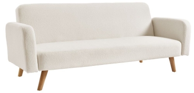 Micah White Fabric 2 Seater Sofa Bed