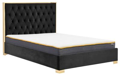 Chelsea Black Fabric Bed Comes In 4ft 6in Double And 5ft King Size Options