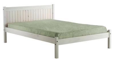Clearance Birlea Rio White Washed Painted 4ft Small Double Bed Fss15400