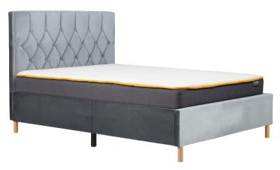 Product photograph of Loxley Dark Grey Fabric Bed - Sizes Available from Choice Furniture Superstore
