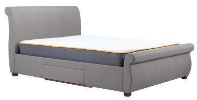 Product photograph of Lancaster Grey Fabric Bed - Sizes Available from Choice Furniture Superstore
