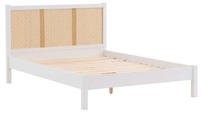 Product photograph of Croxley White And Rattan Bed - Sizes Available from Choice Furniture Superstore