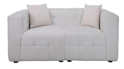 Milo White Boucle Fabric 2 Seater Sofa