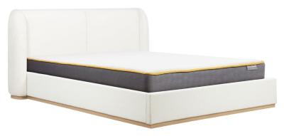 Image of Eden White Boucle Fabric Bed - Sizes Available