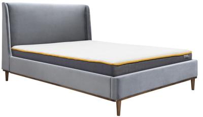 Product photograph of Lincoln Grey Fabric Bed - Sizes Available from Choice Furniture Superstore