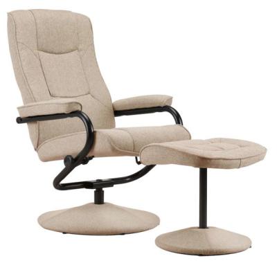 Memphis Cream Fabric Swivel Chair With Footstool