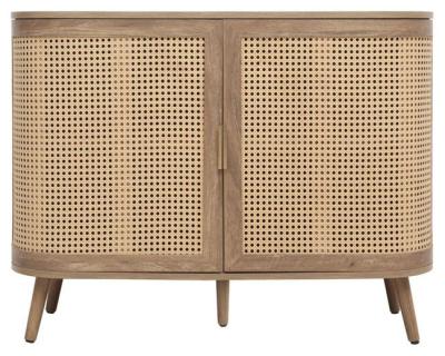 Noah Rattan Wood 100cm Small 2 Door Sideboard