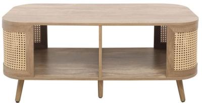 Product photograph of Noah Rattan Wood 110cm Coffee Table from Choice Furniture Superstore