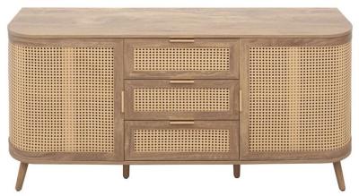 Noah Rattan Wood 150cm Medium 2 Door Sideboard